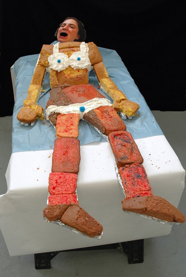 You look delicious! performance in the artist's studio during an open studio event