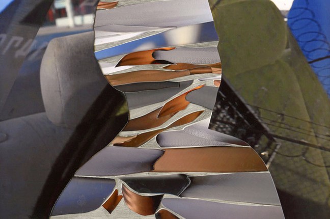 untitled, 2010, 4" X 6", cut collage and acryllic paint