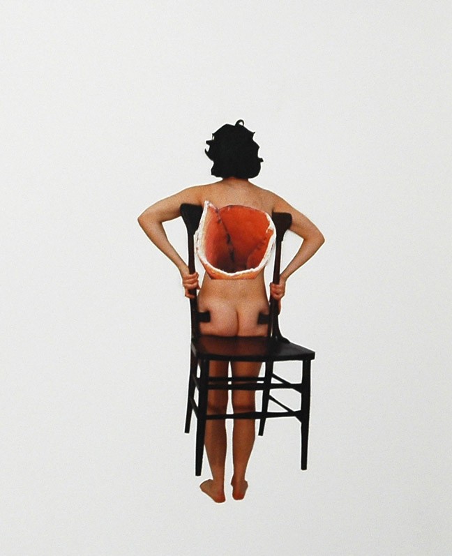 Intimacy chair collage 2, 2005, 8" X 11", cut photograph on paper