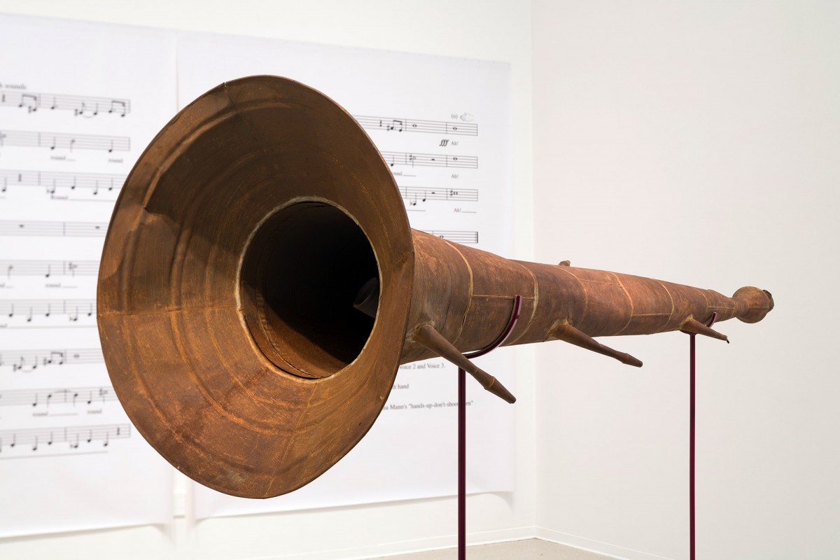 Mega-kazoo-horn, on loan from the Folk Music Center and Museum, Claremont, CA