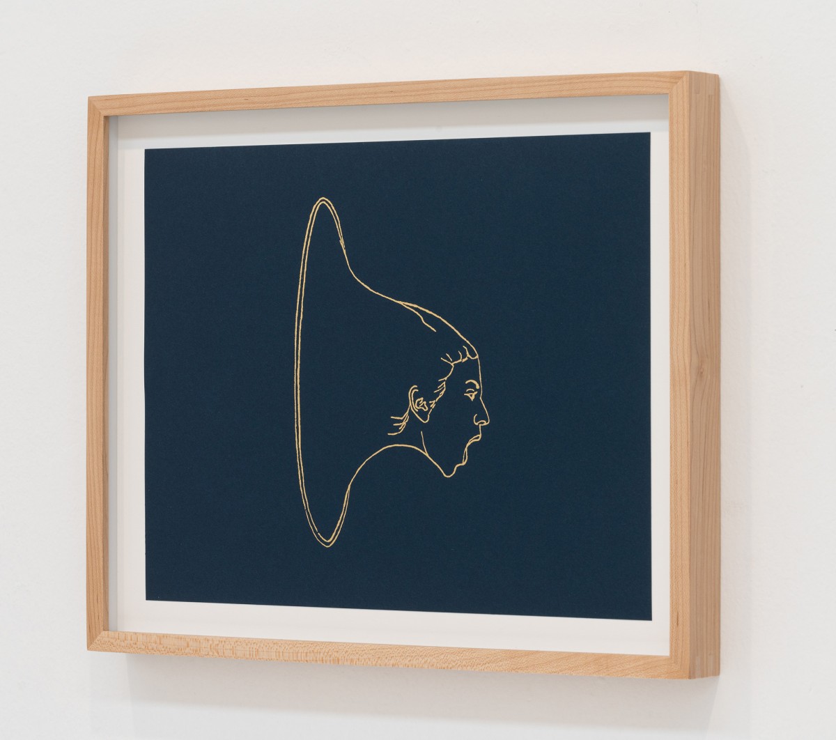 Self-Portrait as Radical Empath, 2021, foil and ink on paper, 14” x 11” (photo credit: Elon Schoenholz)