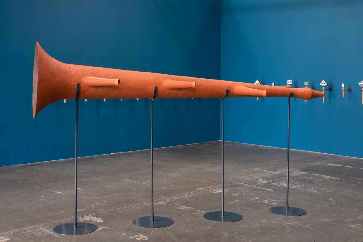 Our work is never done (unfinished business), 2020-21, fiberglass, paint, resin, 28” x 28” x 120", originally commissioned and produced by Artpace San Antonio (photo credit: Elon Schoenholz)